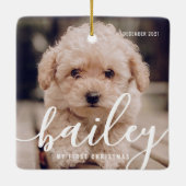 Das erste Weihnachts-Foto des Hauses Keramikornament (Rückseite)