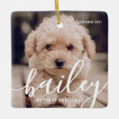 Das erste Weihnachts-Foto des Hauses Keramikornament (Vorderseite)