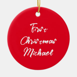 Das erste Weihnachtsbaby - Ihr eigenes Foto Keramik Ornament