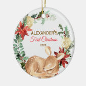 Das erste Weihnachtsbaumwald des Babys Keramik Ornament (Links)