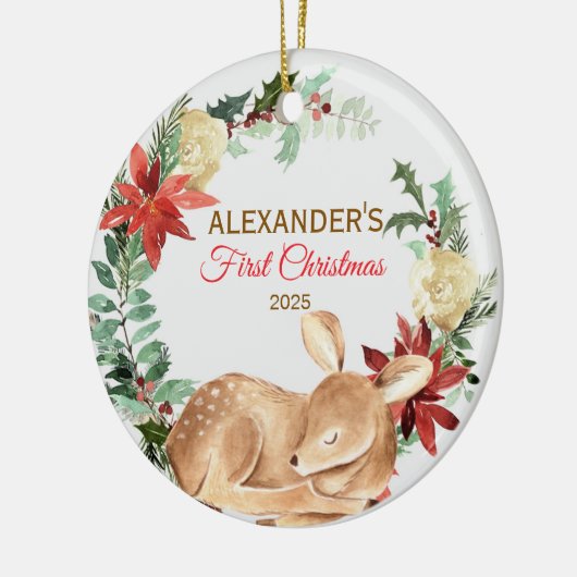 Das erste Weihnachtsbaumwald des Babys Keramik Ornament (Links)