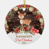 Das erste Weihnachtsbaumwald des Babys Keramik Ornament (Vorne)