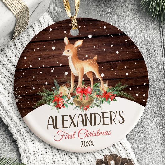 Das erste Weihnachtsbaumwald des Babys Keramik Ornament