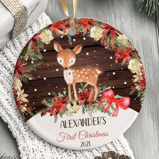 Das erste Weihnachtsbaumwald des Babys Keramik Ornament