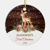Das erste Weihnachtsbaumwald des Babys Keramik Ornament (Vorne)