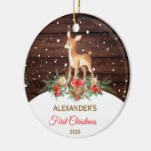 Das erste Weihnachtsbaumwald des Babys Keramik Ornament (Links)