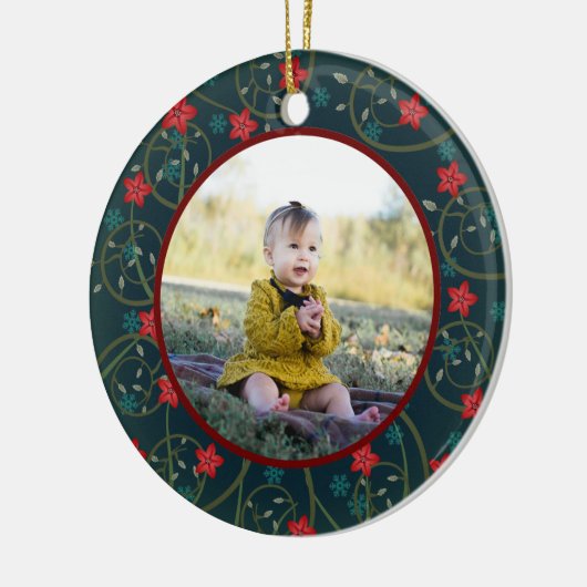 Das erste Weihnachtsdenkmal des Babys Keramik Ornament (Links)