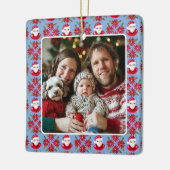 Das erste Weihnachtsfest 1 Foto der Familie Santa Keramikornament (Links)