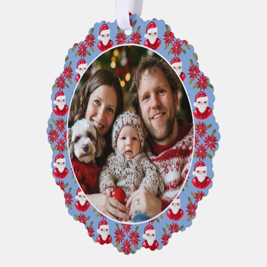 Das erste Weihnachtsfest 1 Foto der Familie Santa Ornament Karte (Links)