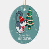 Das erste Weihnachtsfest des Babys. Custom Christm Keramik Ornament (Rechts)