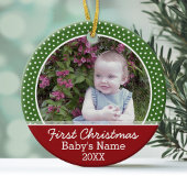 Das erste Weihnachtsfest des Babys - doppelseitig Keramikornament