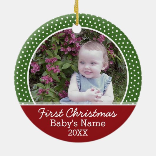Das erste Weihnachtsfest des Babys - doppelseitig Keramikornament (Hinten)
