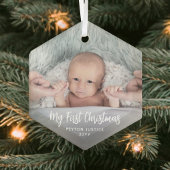 Das erste Weihnachtsfest des Babys, einfach 1 Foto Ornament Aus Glas