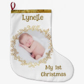 Das erste Weihnachtsfest des Babys, Foto, Name, Go Großer Weihnachtsstrumpf (Vorderseite)