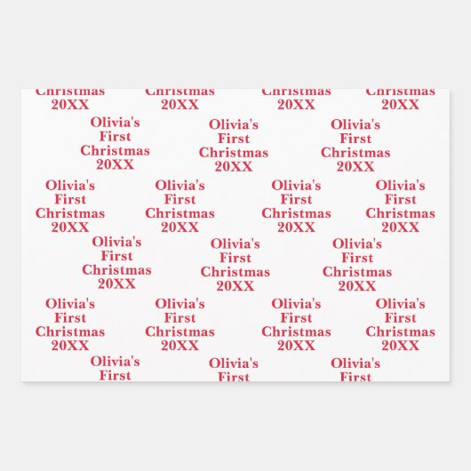 Das erste Weihnachtsfest des Babys Geschenkpapier Set (Vorderseite)