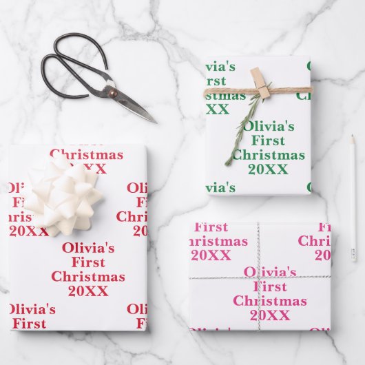 Das erste Weihnachtsfest des Babys Geschenkpapier Set (Vorderseite)