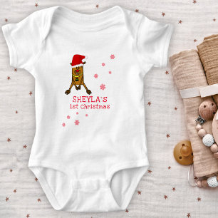 Das erste Weihnachtsfest des Babys mit Weihnachtsm Baby Strampler