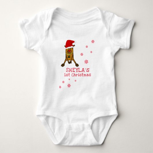 Das erste Weihnachtsfest des Babys mit Weihnachtsm Baby Strampler (Vorderseite)