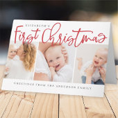 Das erste Weihnachtsfest des Babys Modernes Foto m Karte