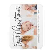 Das erste Weihnachtsfest des Babys Modernes Foto m Magnet (Vertikal)