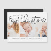 Das erste Weihnachtsfest des Babys Modernes Foto m Magnetkarte (Vorne/Hinten)