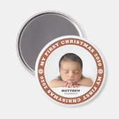 Das erste Weihnachtsfest des Babys - Modernes Snow Magnet (Vorderseite/Rückseite)
