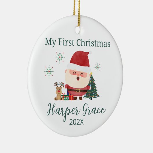 Das erste Weihnachtsfest des Babys Personalisiert Keramik Ornament (Rechts)