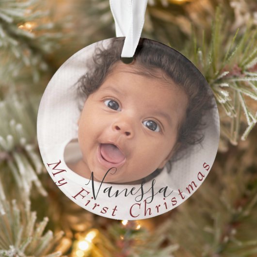 Das erste Weihnachtsfest des Babys personalisiert Ornament (Baum)