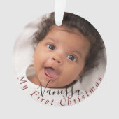 Das erste Weihnachtsfest des Babys personalisiert Ornament (Vorderseite)