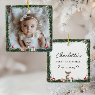 Das erste Weihnachtsfest des Babys - Rentier Keramikornament