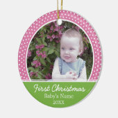 Das erste Weihnachtsfest des Babys - Single auf de Keramik Ornament (Links)