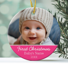 Das erste Weihnachtsfest des Babys - Single auf de Keramik Ornament