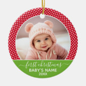 Das erste Weihnachtsfest des Babys - Single auf de Keramik Ornament (Vorne)