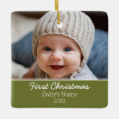 Das erste Weihnachtsfest des Babys - Single auf de Keramikornament (Vorderseite)