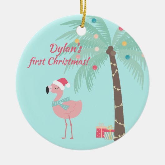 Das erste Weihnachtsfest des Babys - Sweet Santa F Keramik Ornament (Vorne)