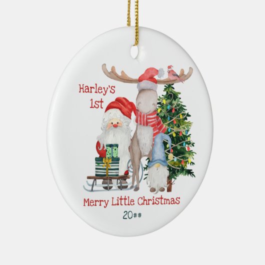 Das erste Weihnachtsfest des Babys und das Foto de Keramik Ornament (Rechts)