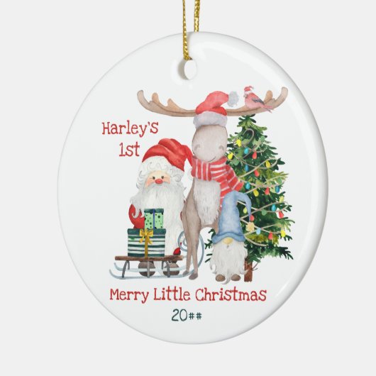Das erste Weihnachtsfest des Babys und das Foto de Keramik Ornament (Links)