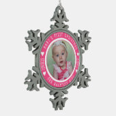 Das erste Weihnachtsfest des Babys - Unser bestes  Schneeflocken Zinn-Ornament (Links)