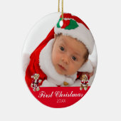 Das erste Weihnachtsfest des Babys, zwei Seiten Pe Keramik Ornament (Rechts)