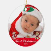 Das erste Weihnachtsfest des Babys, zwei Seiten Pe Keramik Ornament (Links)