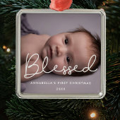 Das erste Weihnachtsfest des gesegneten Baby Ornament Aus Metall
