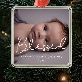 Das erste Weihnachtsfest des gesegneten Baby Ornament Aus Metall