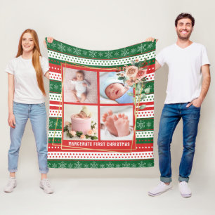 Das erste Weihnachtsfest des Kindes Personalisiert Fleecedecke