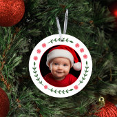Das erste Weihnachtsfest im Foto des Babys - Schne Keramik Ornament