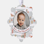 Das erste Weihnachtsfest im Foto Personalisiert Ornament Karte (Linke Ecke)
