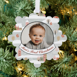 Das erste Weihnachtsfest im Foto Personalisiert Ornament Karte