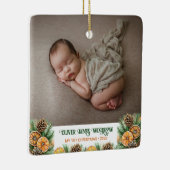 Das erste Weihnachtsfest im modernen Baby-Foto Keramikornament (Rechts)