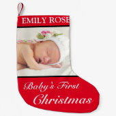 Das erste Weihnachtsfest in Red Black Foto Kleiner Weihnachtsstrumpf (Vorderseite)