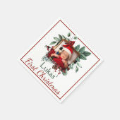 Das erste Weihnachtsfest Rustikales Weihnachtskran Serviette (Ecke)