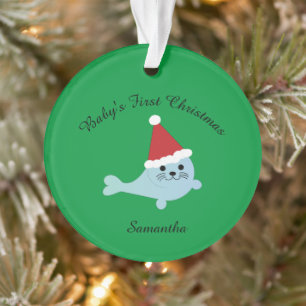 Das erste Weihnachtsfest-Siegel des Babys Ornament